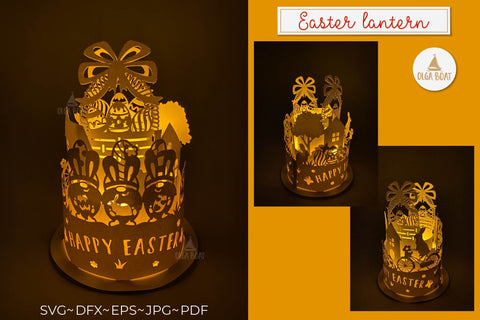 3d Easter lantern svg papercut files SVG Olga Boat Design 