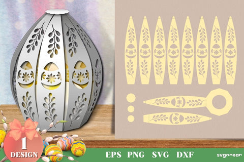 3D Easter Lanterns SVG | Paper Cut Craft SVG SvgOcean 