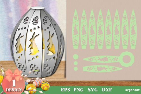 3D Easter Lanterns SVG | Paper Cut Craft SVG SvgOcean 