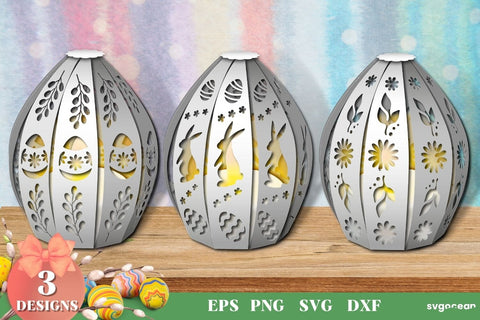 3D Easter Lanterns SVG | Paper Cut Craft SVG SvgOcean 