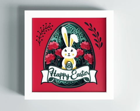 3d Easter svg - Shadow box svg, Happy Easter svg 3D Paper CutLeafSvg 