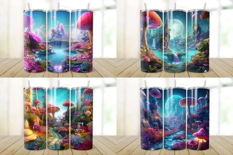 3D Enchanted World Tumbler Bundle Sublimation Regulrcrative 