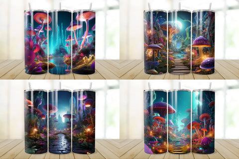 3D Enchanted World Tumbler Bundle Sublimation Regulrcrative 