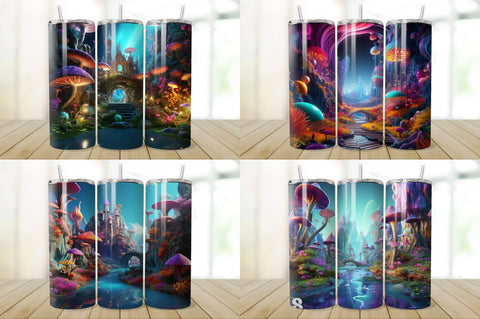 3D Enchanted World Tumbler Bundle Sublimation Regulrcrative 