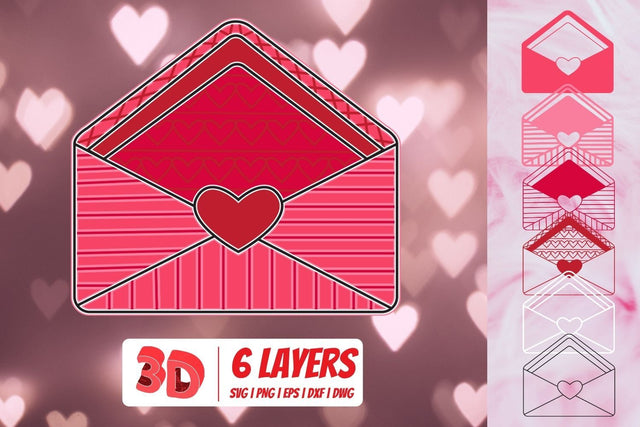 3D Envelope Valentine SVG SvgOcean 
