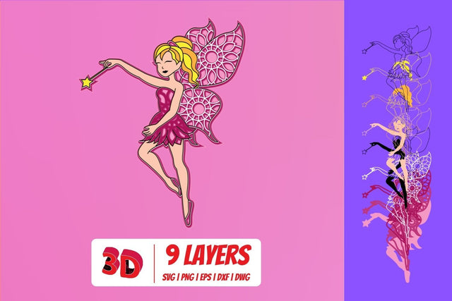 3D Fairy 2 SVG Cut File SVG SvgOcean 