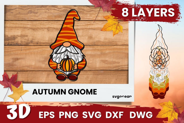 3D Fall Gnome Svg SVG SvgOcean 
