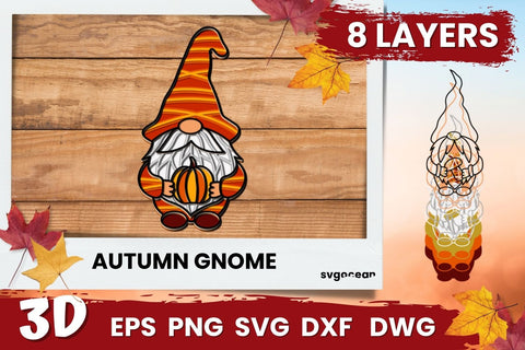 3D Fall Gnome Svg SVG SvgOcean 