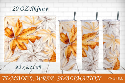 3d fall leaves tumbler wrap, Autumn 20 oz tumbler png sublimation Sublimation AnastasiyaArtDesign 