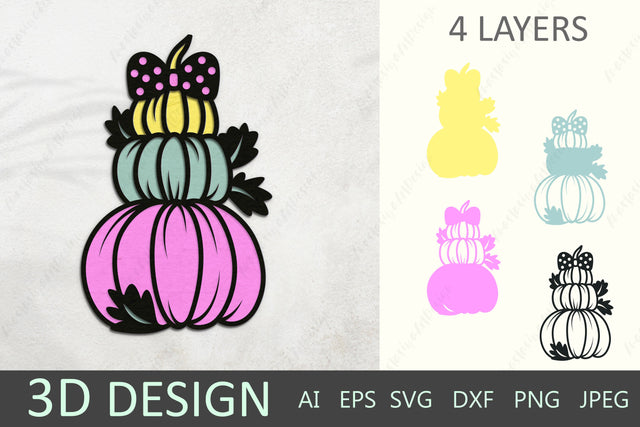 3d fall pumpkin svg, Layered autumn pumpkin paper cut design 3D Paper AnastasiyaArtDesign 