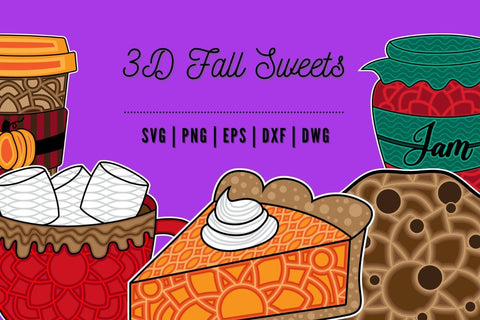 3D Fall Sweets SVG Bundle SVG SvgOcean 