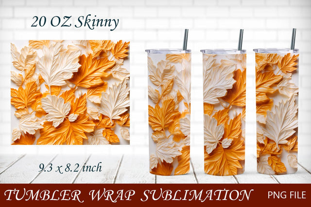 3d Fall tumbler wrap, 3d autumn tumbler with maple leaves png Sublimation AnastasiyaArtDesign 