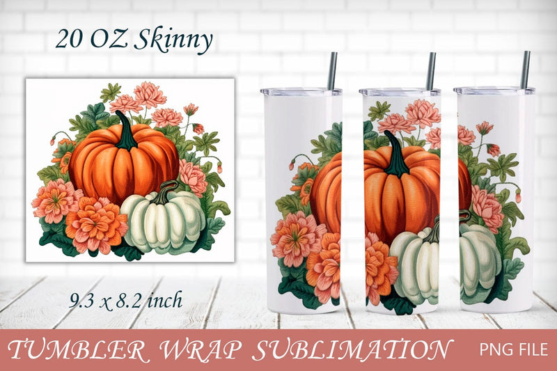 3d fall tumbler wrap, Autumn pumpkin 20 oz tumbler sublimation Sublimation AnastasiyaArtDesign 