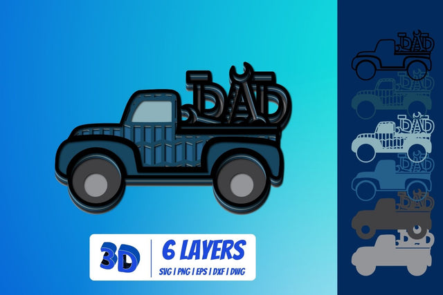 3D Fathers Day Truck SVG SVG SvgOcean 