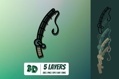 3D Fishing Rod SVG SVG SvgOcean 