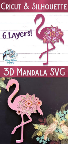 3D Flamingo Mandala SVG SVG Wispy Willow Designs 