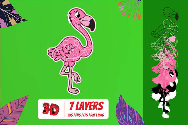 3D Flamingo SVG Cut File SVG SvgOcean 