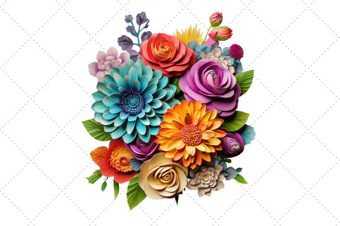 3d Floral Bouquet sublimation Clipart Bundle, Sublimation, 3d sublimation Sublimation FloridPrintables 