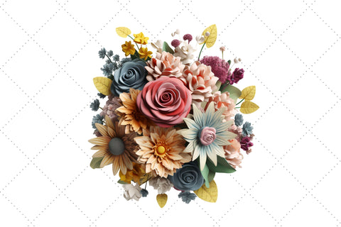 3d Floral Bouquet sublimation Clipart Bundle, Sublimation, 3d sublimation Sublimation FloridPrintables 