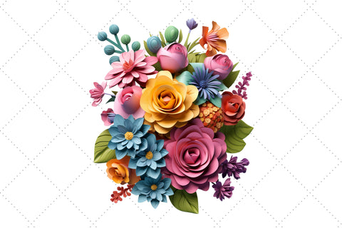 3d Floral Bouquet sublimation Clipart Bundle, Sublimation, 3d sublimation Sublimation FloridPrintables 