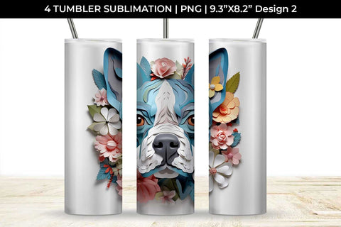 3d Floral Fantasy Boston Terrier Tumbler Wrap Sublimation PNG Bundle Free For Commercial Use Sublimation Sintegra 
