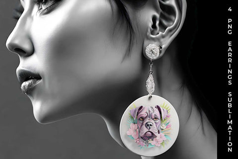 3D Floral Fantasy Boxer Earrings Sublimation PNG Bundle Free For Commercial Use Sublimation Sintegra 