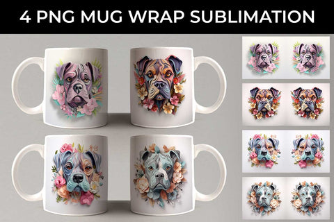 3D Floral Fantasy Boxer Mug Sublimation PNG Bundle Free For Commercial Use Sublimation Sintegra 