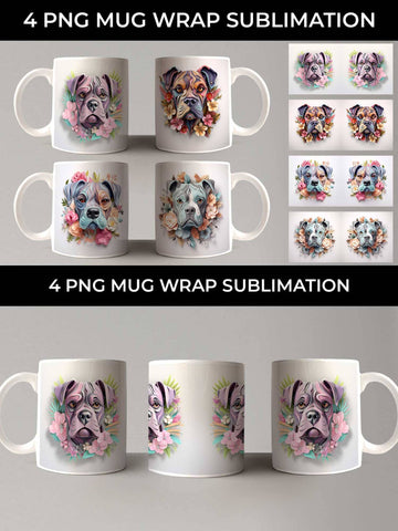 3D Floral Fantasy Boxer Mug Sublimation PNG Bundle Free For Commercial Use Sublimation Sintegra 