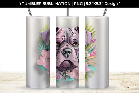 3d Floral Fantasy Boxer Tumbler Wrap Sublimation PNG Bundle Free For Commercial Use Sublimation Sintegra 