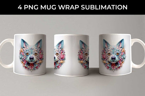 3D Floral Fantasy Chihuahua Mug Sublimation PNG Bundle Free For Commercial Use Sublimation Sintegra 