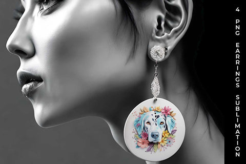 3D Floral Fantasy Dalmatian Earrings Sublimation PNG Bundle Free For Commercial Use Sublimation Sintegra 