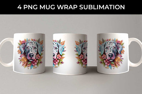 3D Floral Fantasy Dalmatian Mug Sublimation PNG Bundle Free For Commercial Use Sublimation Sintegra 
