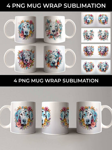 3D Floral Fantasy Dalmatian Mug Sublimation PNG Bundle Free For Commercial Use Sublimation Sintegra 