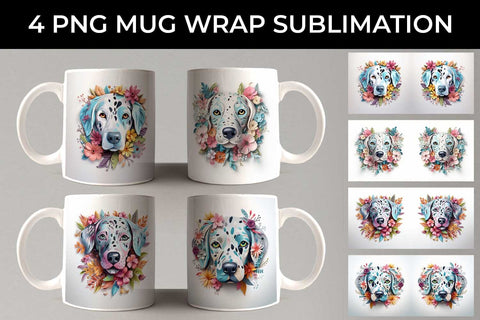 3D Floral Fantasy Dalmatian Mug Sublimation PNG Bundle Free For Commercial Use Sublimation Sintegra 
