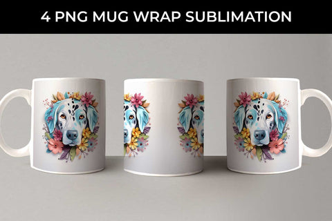 3D Floral Fantasy Dalmatian Mug Sublimation PNG Bundle Free For Commercial Use Sublimation Sintegra 