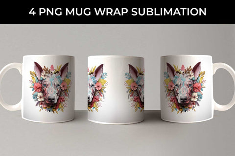 3D Floral Fantasy Doberman Mug Sublimation PNG Bundle Free For Commercial Use Sublimation Sintegra 