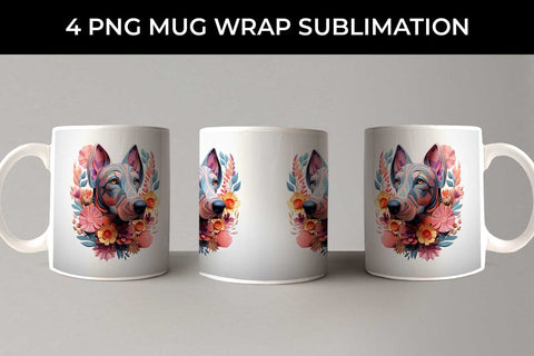 3D Floral Fantasy Doberman Mug Sublimation PNG Bundle Free For Commercial Use Sublimation Sintegra 