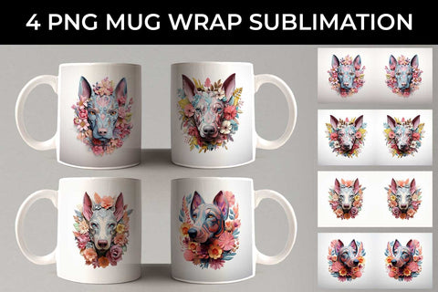 3D Floral Fantasy Doberman Mug Sublimation PNG Bundle Free For Commercial Use Sublimation Sintegra 