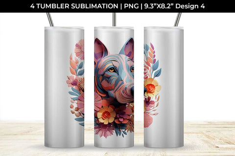 3d Floral Fantasy Doberman Tumbler Wrap Sublimation PNG Bundle Free For Commercial Use Sublimation Sintegra 