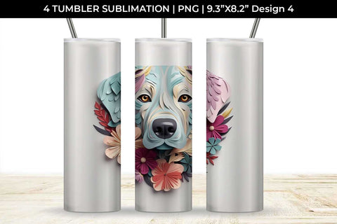 3d Floral Fantasy Labrador Retriever Tumbler Wrap Sublimation PNG Bundle Free For Commercial Use Sublimation Sintegra 
