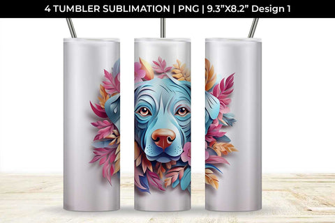 3d Floral Fantasy Labrador Retriever Tumbler Wrap Sublimation PNG Bundle Free For Commercial Use Sublimation Sintegra 