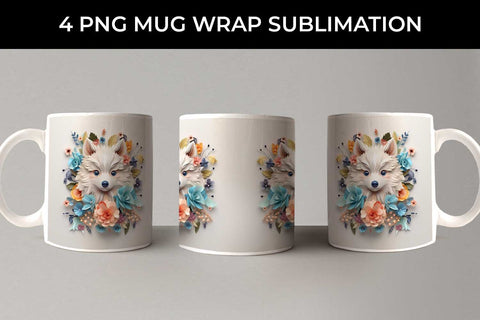 3D Floral Fantasy Pomeranian Mug Sublimation PNG Bundle Free For Commercial Use Sublimation Sintegra 