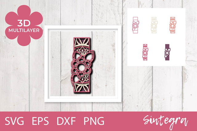 3D Floral Letter I Mandala Multilayer SVG Cut File Free For Commercial Use 3D Paper Sintegra 