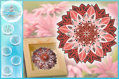 3D Floral Mandala Multi Layered Mandala SVG Files for Cricut SVG Harbor Grace Designs