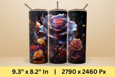 3d Floral Tumbler Sublimation | 3d Tumbler Wrap | PNG Sublimation FloridPrintables 
