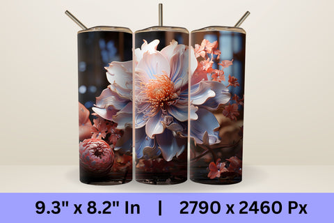 3d Floral Tumbler Sublimation | Skinny Tumbler Sublimation Sublimation FloridPrintables 