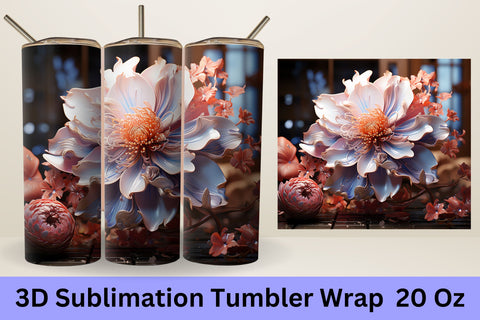 3d Floral Tumbler Sublimation | Skinny Tumbler Sublimation Sublimation FloridPrintables 
