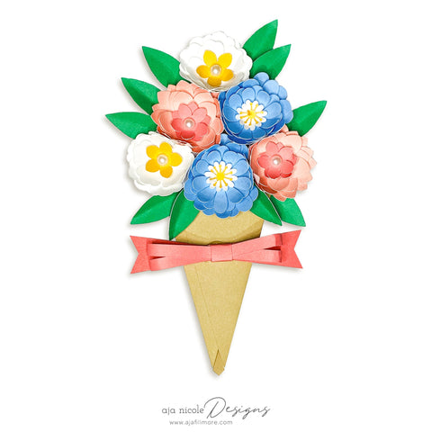 3d Flower Bouquet 3D Paper Aja Nicole Designs 