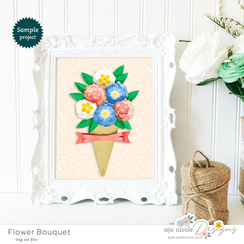 3d Flower Bouquet 3D Paper Aja Nicole Designs 