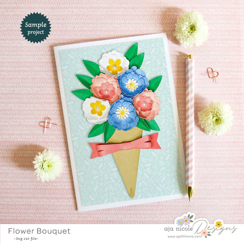 3d Flower Bouquet 3D Paper Aja Nicole Designs 